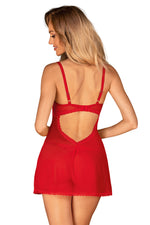 Komplet Chilisa Babydoll – czerwony – zdjęcie 3