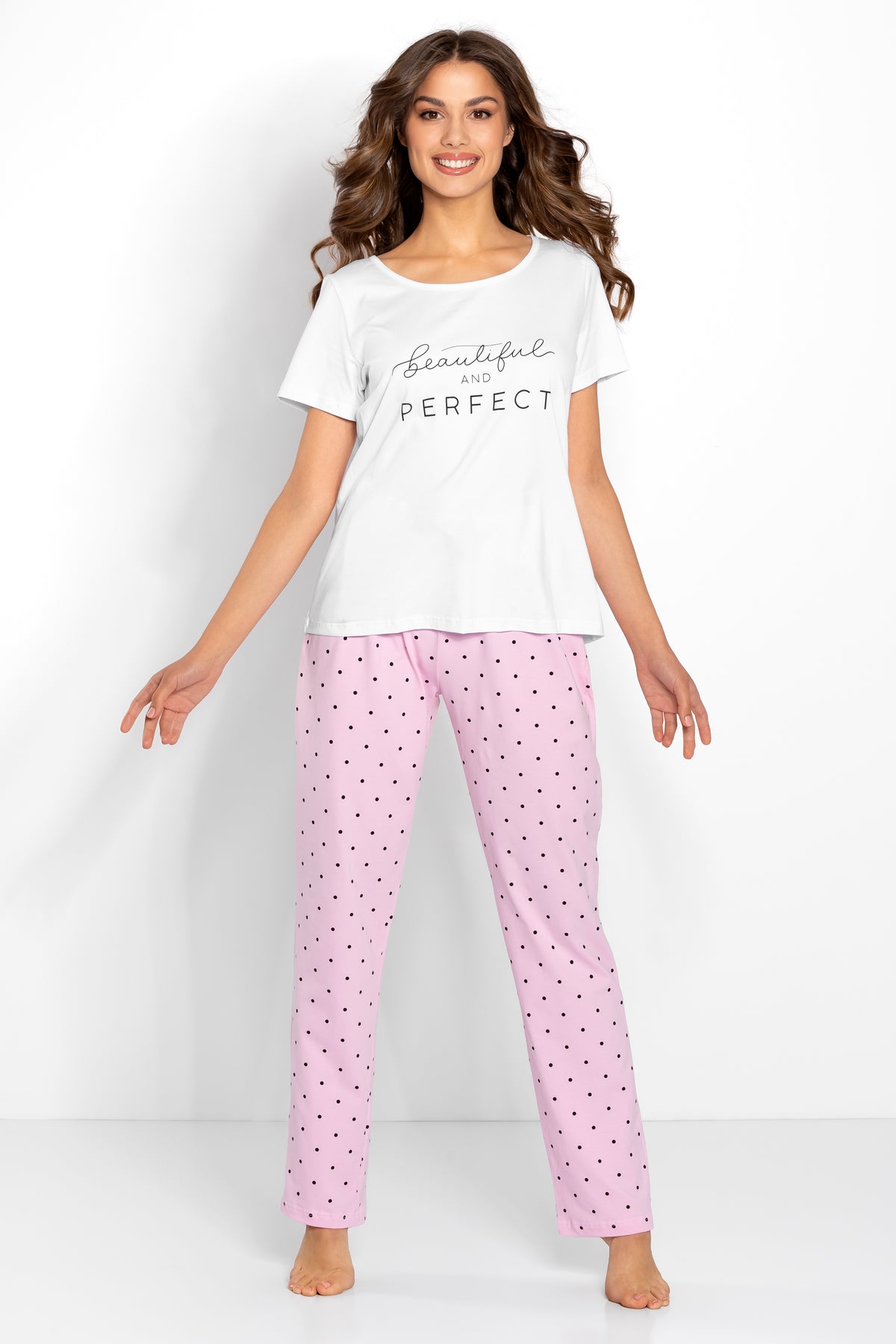 Piżama Flawless hite – różowy