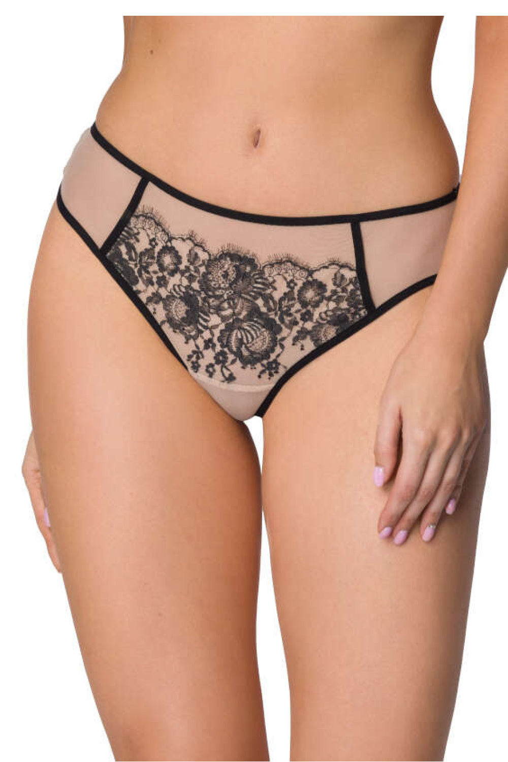 Stringi Frances S-3804/4 – beżowy czarny