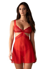 Komplet Cupide Desir Babydoll – czerwony