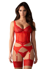 Komplet Gorset Cupide Desir – czerwony