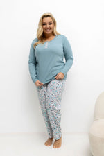 Piżama Plus Size DU-KN-FP-502.97 – ciemny miętowy