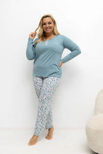 Piżama Plus Size DU-KN-FP-502.97 – ciemny miętowy – zdjęcie 2
