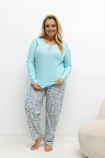 Piżama Plus Size DU-KN-FP-502.97 – miętowy – zdjęcie 2