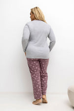 Piżama Plus Size DU-PI-FP-500.25 – szary – zdjęcie 2
