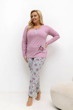Piżama Plus Size DU-PI-FP-506.56 – ciemny różowy – zdjęcie 2