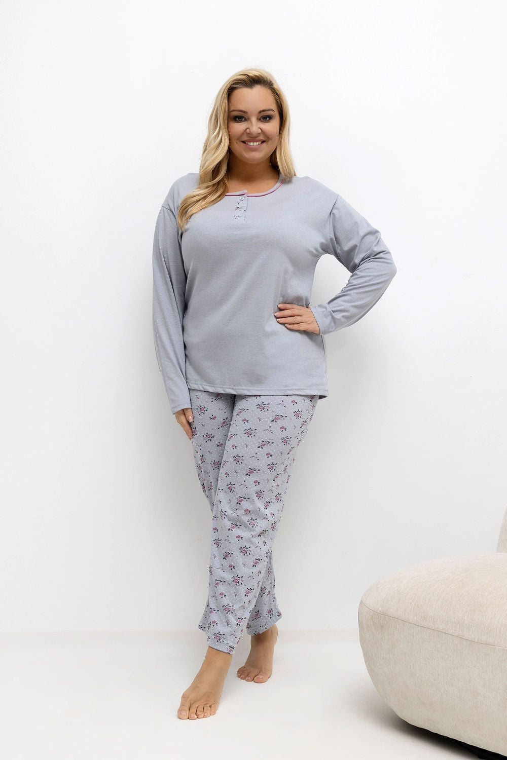 Piżama Plus Size DU-PI-FP-501.22 – szary