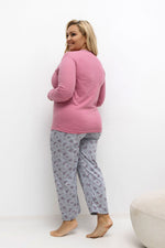 Piżama Plus Size DU-PI-FP-501.22 – różowy – zdjęcie 2