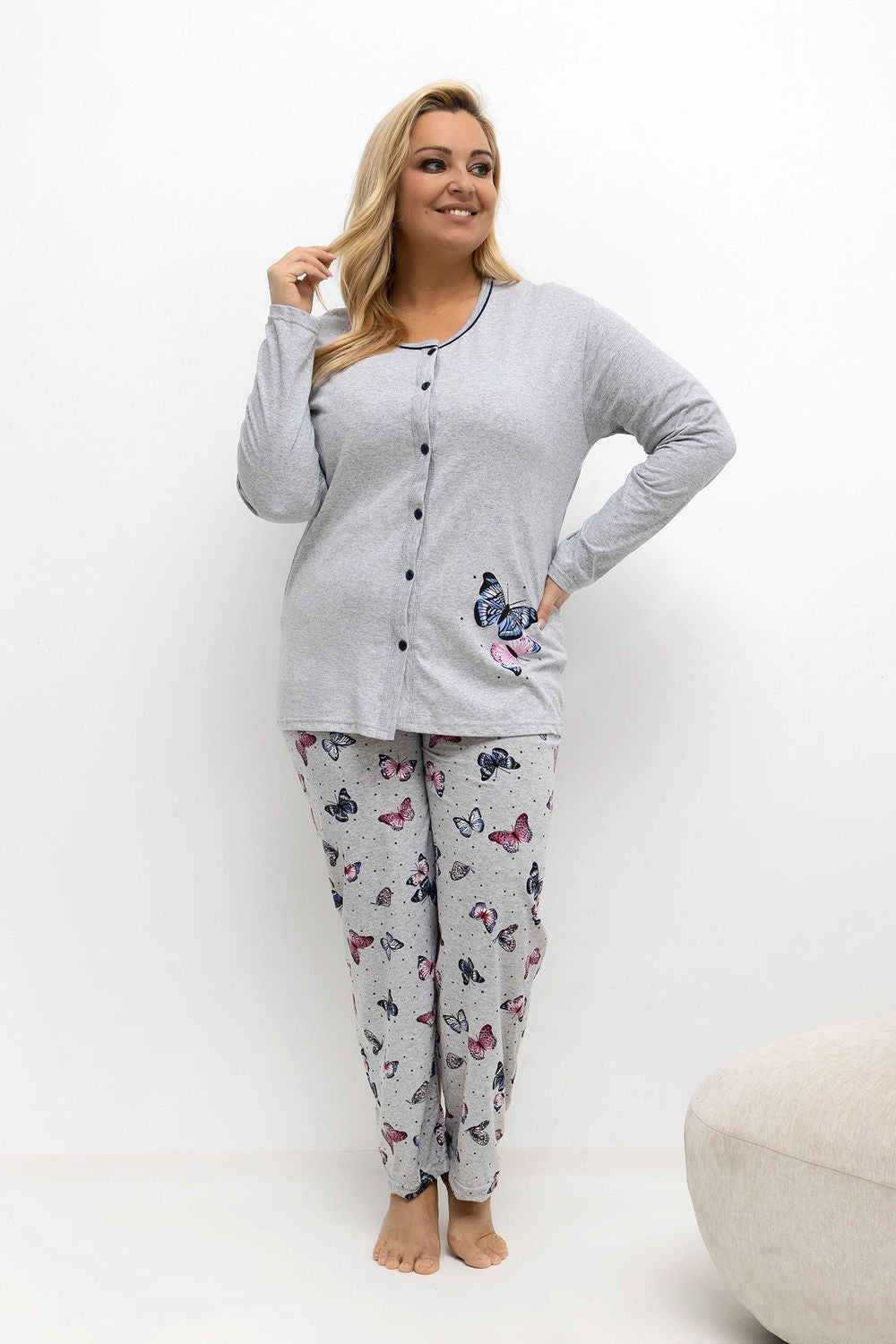 Piżama Plus Size DU-PI-FP-504.17 – szary