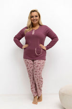 Piżama Plus Size DU-PI-FP-508.57 – ciemny różowy – zdjęcie 3