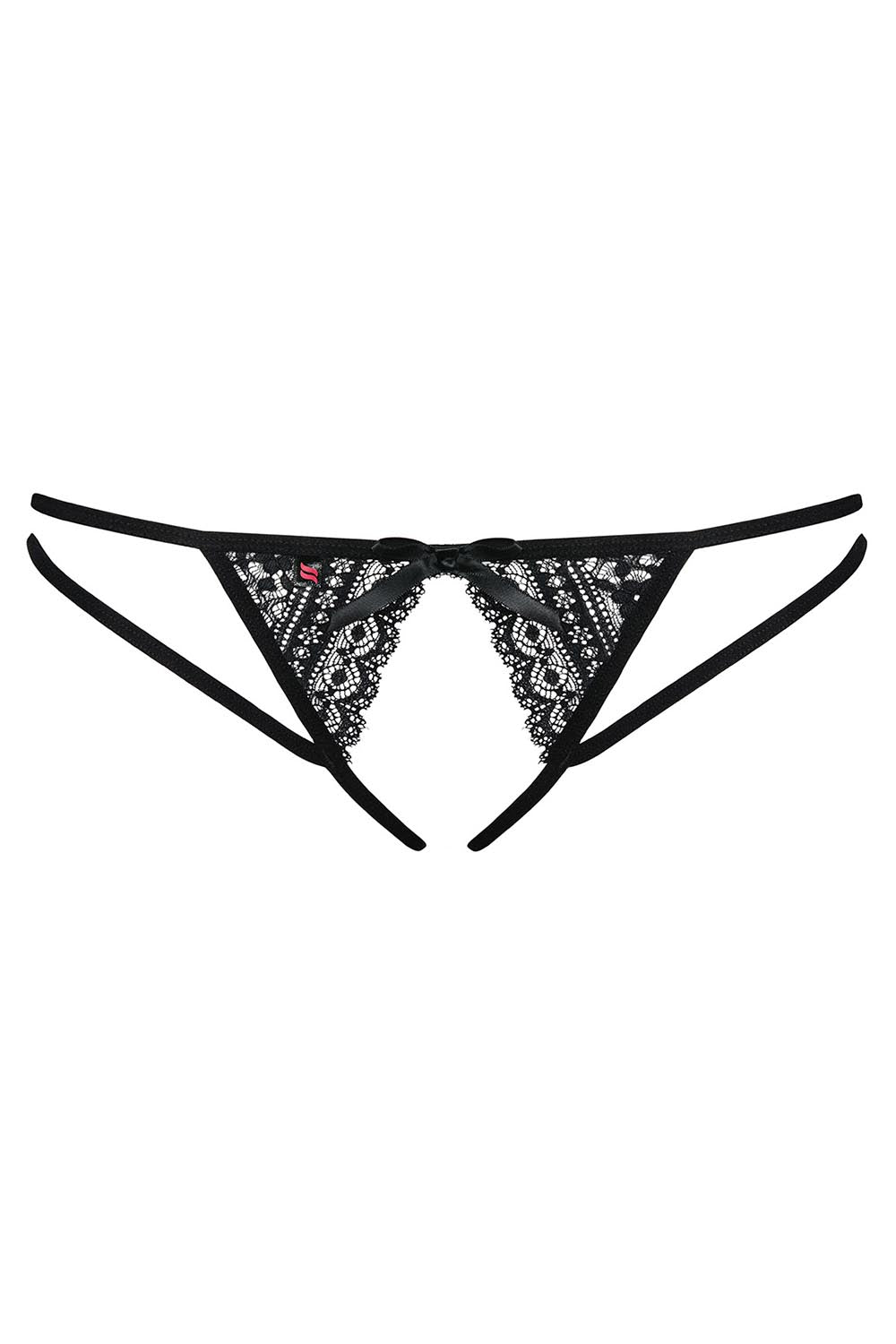 Picantina crotchless thong – czarny – zdjęcie 3