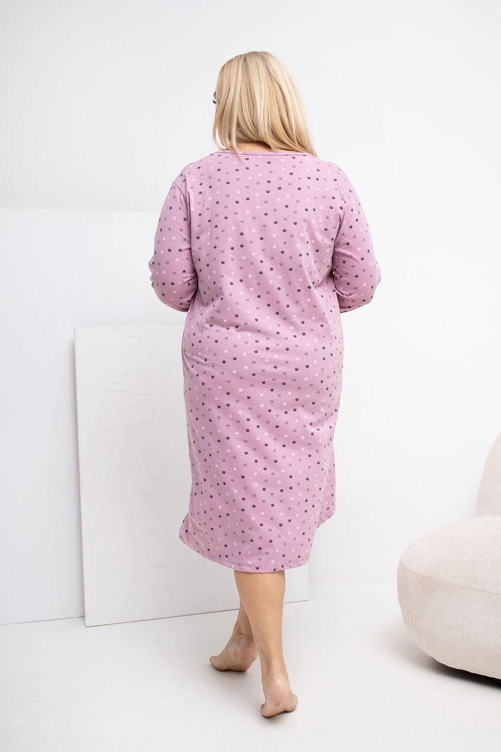 Koszula Plus Size DU-KN-FP-607.04P – ciemny różowy – zdjęcie 3