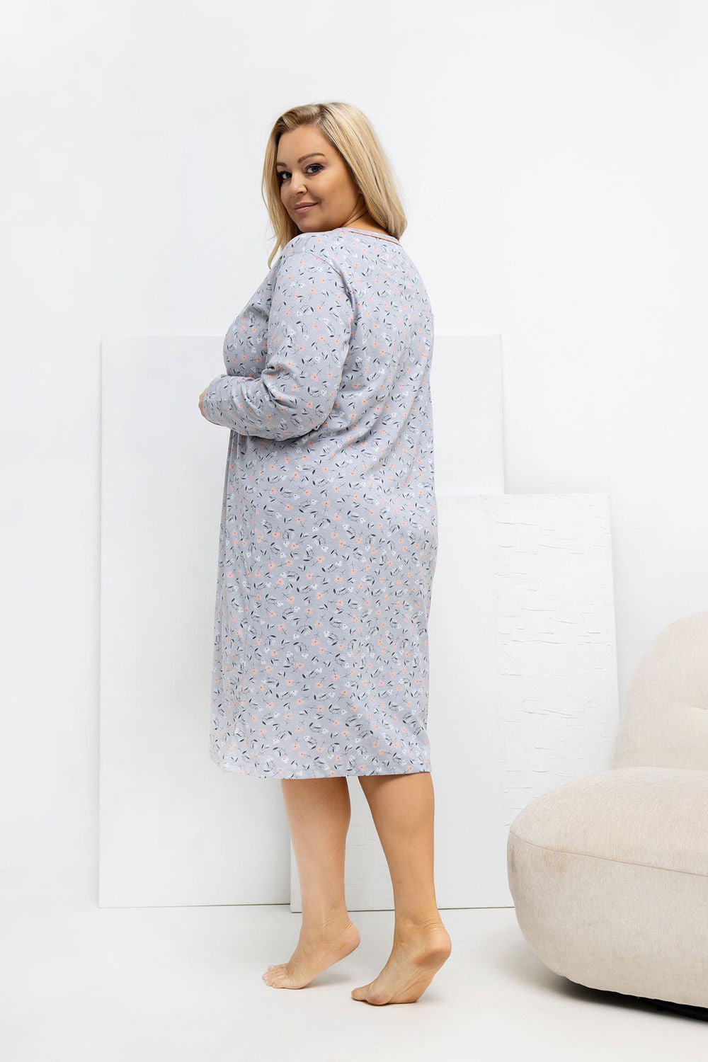 Koszula Plus Size DU-KN-FP-602.15 – szary – zdjęcie 3