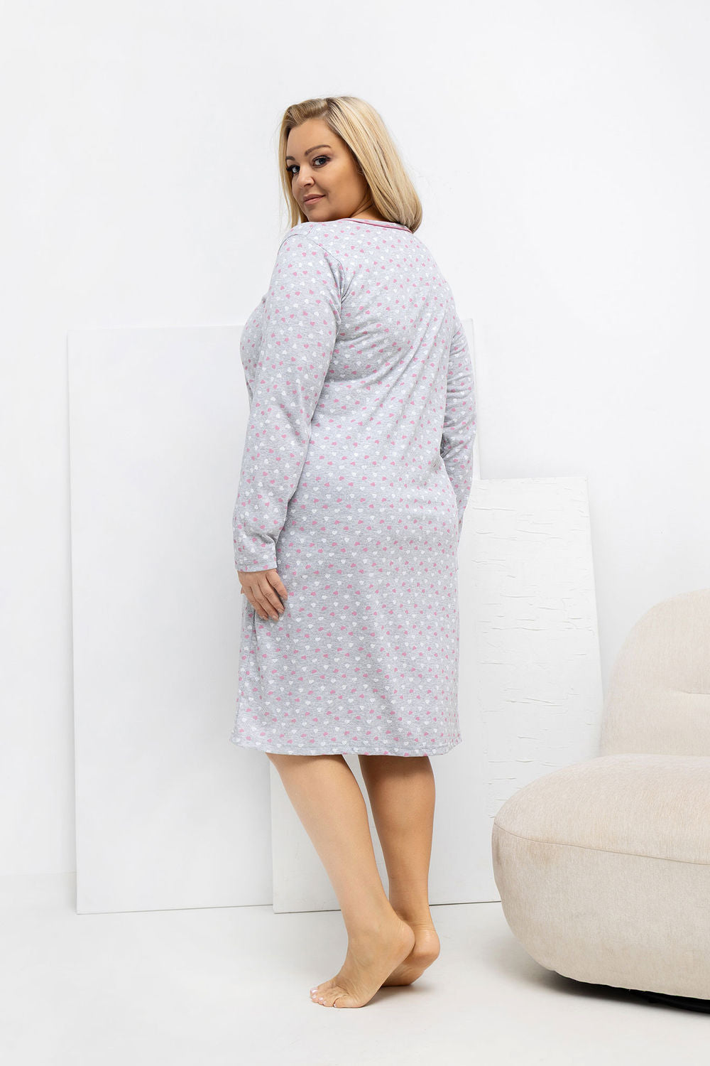 Koszula Plus Size DU-KN-FP-605.69 – szary – zdjęcie 3