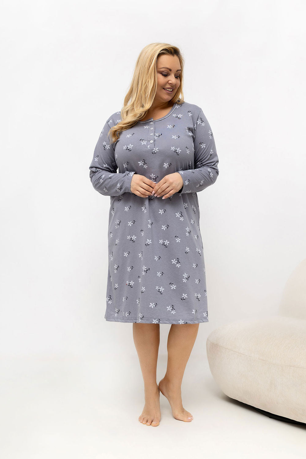 Koszula Plus Size DU-KN-FP-606.09 – ciemny szary