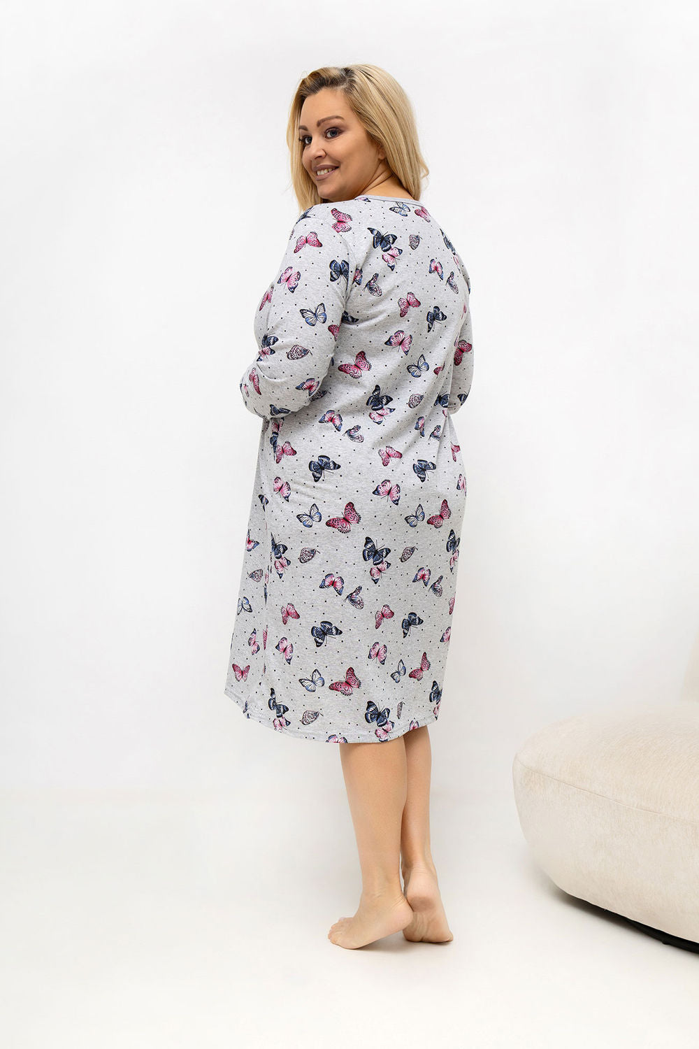 Koszula Plus Size DU-KN-FP-601.85 – szary – zdjęcie 2