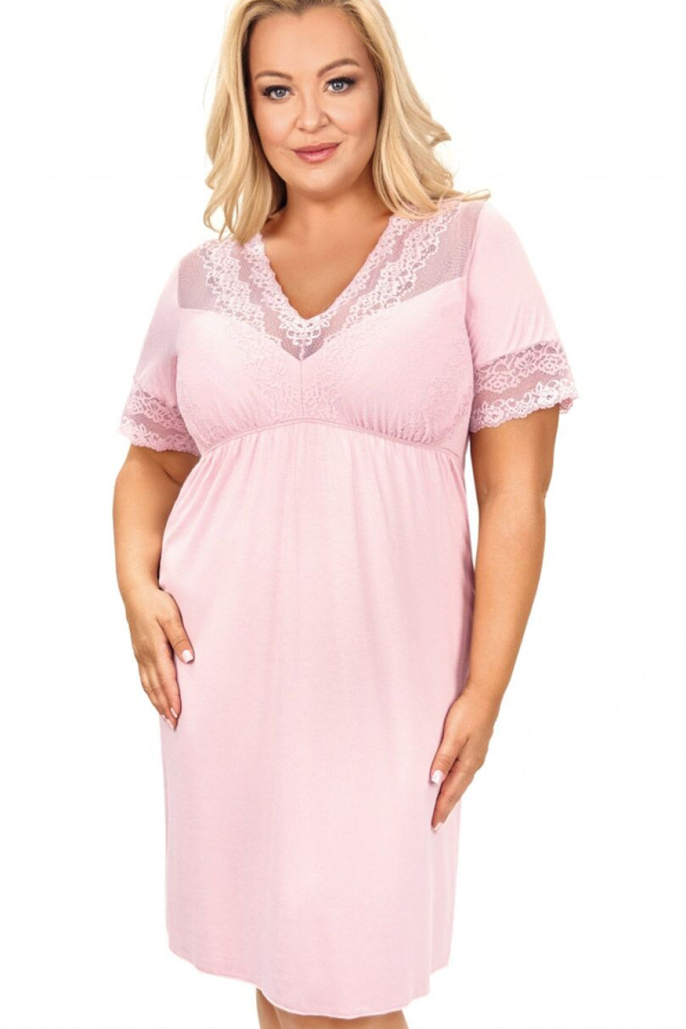 Koszula Linda Plus Size – pudrowy różowy