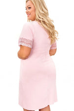 Koszula Linda Plus Size – pudrowy różowy – zdjęcie 3