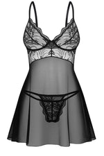 Komplet Perisia Babydoll – czarny – zdjęcie 2