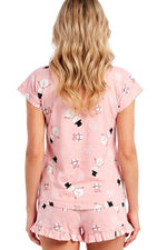 Piżama Snowman Short Pudrowy Róż – wzór – zdjęcie 3