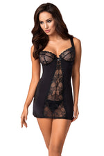 Komplet Heartina Chemise – czarny